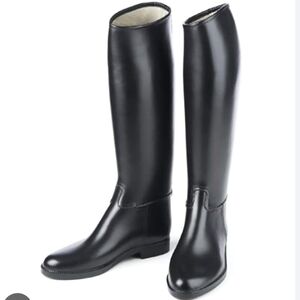 Kids Black Riding Boot, Rain boots- Size: Small EU 32 - US 1 Black